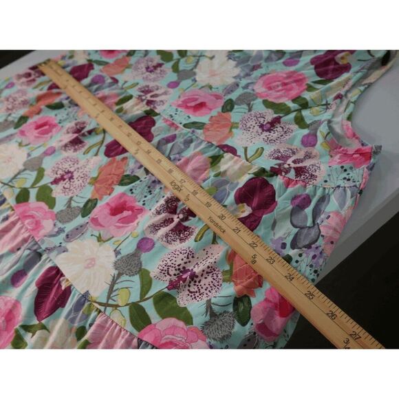 Women's Blue & Pink Floral Sleeveless Dress XL - Picture 8 of 9